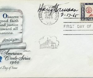 US 1139 FDC Signed by President Harry Truman, 1965