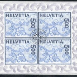 Switzerland 1075 Used VF NH Embroidered Sheet of 4 cv $225