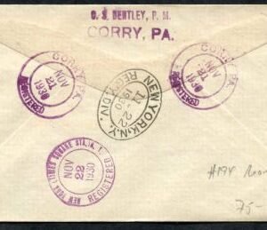 US Pennsylvania, Corry 410, 654, 657 Fancy Cancel Cover