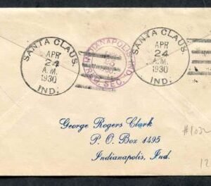 US Indiana, Santa Claus 632, 634, 640, 645, 651 Fancy Cancel Cover, Santa face on Chimney