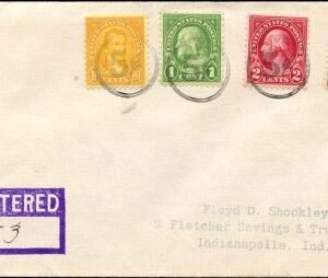 US Indiana, Indianpolis 632, 634, 636, 642 Fancy Cancel Cover, 5c in Circle