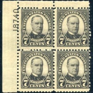 US 665 Ave - F+ NH Plate Block 18740 UL cv $725