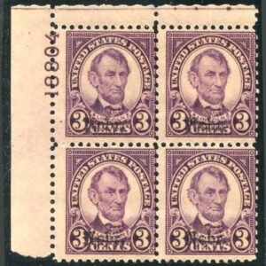 US 672 Ave NH Nebraska Overprint Plate Block 18804 UL cv $360