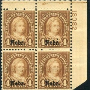 US 0673 VF - XF NH Plate Block 18082 UR cv 425.00