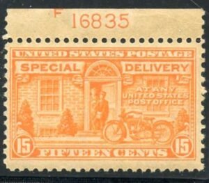 US E13 Special Delivery F - VF NH Plate Number Single cv $75