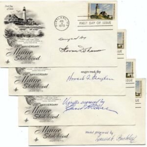 US 1391 Set of 4 Matched FDC's Signed by Designer, Engravers
