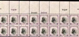 US 832g Deep Violet Ave - F NH Top Plate Strip of 20