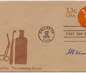 US U574 FDC Signed by H. G. Khorana,  Nobel Prize Winner