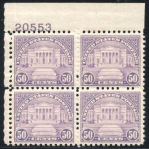 US 701 VF - XF NH cv 240.00 Plate Block