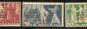 Switzerland Officials 3O57 - 3O59 F - VF LH Specimen Overprint