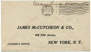 Autograph of Mary Lord Harrison, 2nd Wife to President, Free Frank Cover