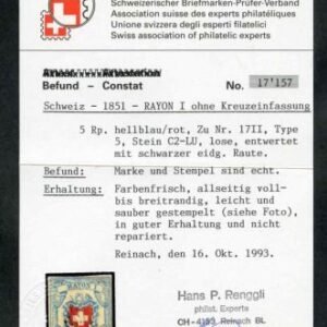 Switzerland 10 Used VF Renggli Cert cv $125