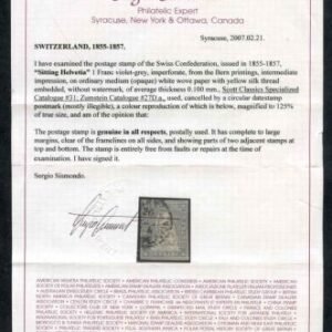 Switzerland 31 Used XF - Cert cv $1,000