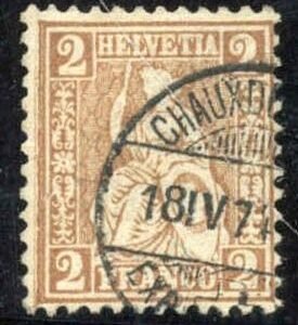 Switzerland 52a Used F - VF red brown