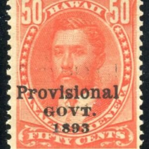 US Possessions - Hawaii 72f Mint F - VF NH Double overprint Type III HPS Cert cv $1,600