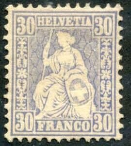 Switzerland 56 VF Mint Hinged Expertly Regummed