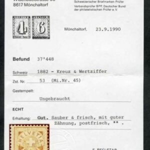 Switzerland 77 Ave - F Typical Centering NH White Paper Control Mark A