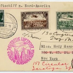 Luxembourg / Germany 1936 9th North American Flight Card