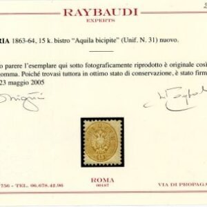 Austria 26 Fine Hinged, Michel 34, with Certificate