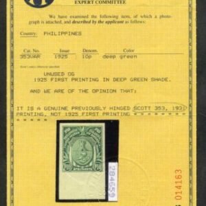 US Philippines 340 - 353 Possessions VF NH / LH 353 PFC