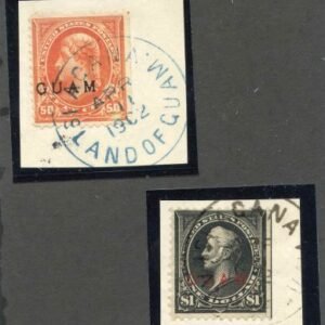 US Guam 11 - 12 Possessions F - VF Used Each F - VF with Straight Edge at right