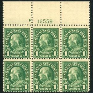 US 0552 Ave - F NH Plate Block of 6 - Minor soiling on left perfs