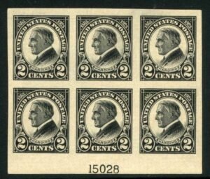 US 611 VF LH Plate Block of 6 Sm HR cv $90