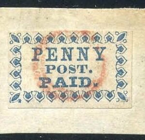 US 3LB2 Carrier Used VF - XF Red Small Fancy Circle on Piece