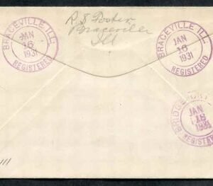 US Illinois, Braceville 558, 628 Fancy Cancel Cover, "B" Cancel