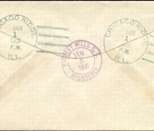 US Illinois, Chicago Ridge 654 Fancy Cancel Cover, Wreath