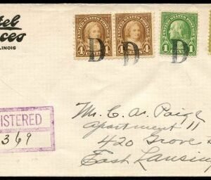 US Illinois, Dwight 552, 556, 560 Fancy Cancel Cover, "D"