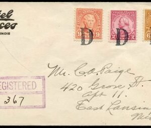US Illinois, Dwight 558, 561, 689 Fancy Cancel Cover, "D"