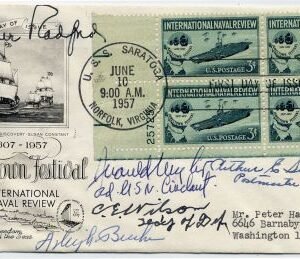 US 1091 FDC Signed by Admiral Burke, C.E. Wilson, Admiral Radford