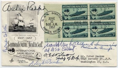 INV-12210itExt_9cb081a1-b584-4b96-9f5a-de115fe43cc8 US 1091 FDC Signed by Admiral Burke, C.E. Wilson, Admiral Radford