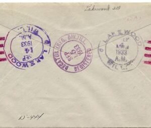 US Illinois, Lakewood 720a, 727, 730a Fancy Cancel Cover