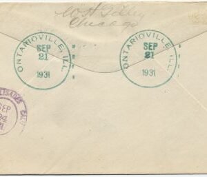 US Illinois, Ontarioville 637, 638 Fancy Cancel Cover, "O" Fancy Cancel