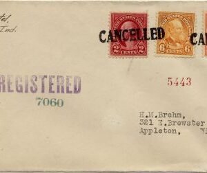 US Indiana, Evansville 634, 638, 641 Fancy Cancel Cover, "Cancelled"