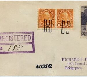 US Indiana, Hamlet 628, 638  Fancy Cancel Cover, "H"