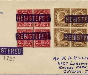 US Indiana, Mishawaka 576, 577 Fancy Cancel Cover, "Registered"