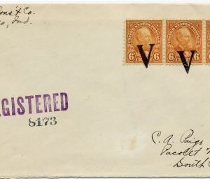 US Indiana, Vincennes 638 Fancy Cancel Cover