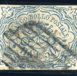 Italian States - Roman States 10 VF 4 margins (3 large) - small back flaws - lovely