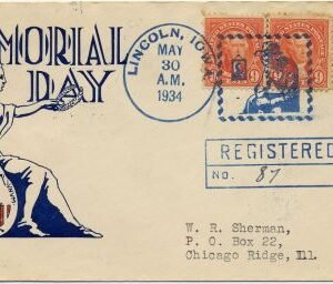 US Iowa, Lincoln 641  Fancy Cancel Cover, Memorial Day