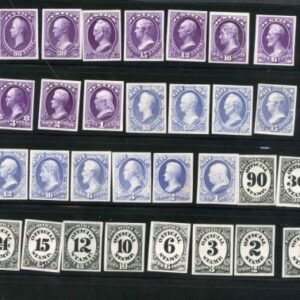 US O1P4 - O93P4 Officials Set of Plate Proofs on Card cv $878++