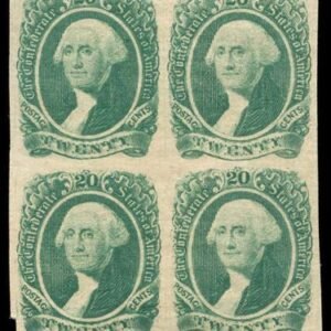 US CSA 13b Dark Green VF - XF NH Block of 4