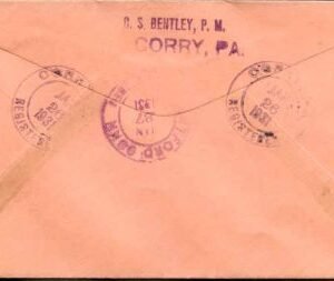 US Pennsylvania, Corry 566, 634 Fancy Cancel Cover, Arrow