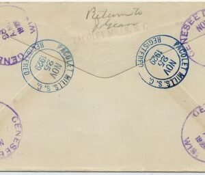US South Carolina, Pacolet Mills 563, 634 PNS,681 Fancy Cancel Cover, Boot,Torch, Fire