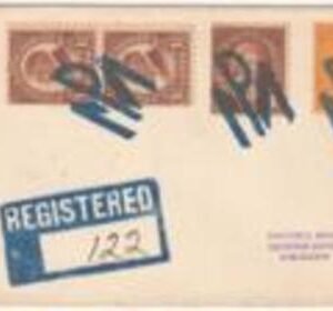 US South Carolina, Pacolet Mills 633, 636, 642 Fancy Cancel Cover, solid "PM" in blue