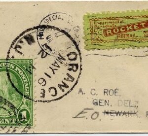 US 1936 Rocket Mail Cover, Roessler