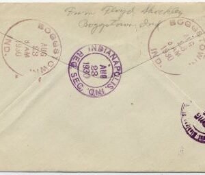 US Indiana, Boggstown 632, 636, 642, 684 Fancy Cancel Cover, Crescent Moon, Star