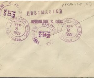 US South Dakota, Vermilion 575, 618, 649 Fancy Cancel Cover